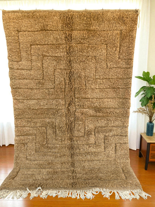 Natural Beige Mrirt Moroccan Wool Rug|customize your size| moroccan rug