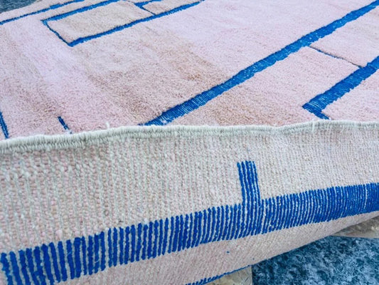 Pink/blue mrirt carpet| moroccan rug