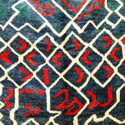 Cross Blue and Red|customize your size| moroccan rug