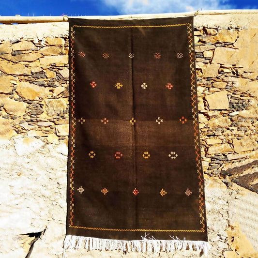 Brown Kilim|customize your size| moroccan rug