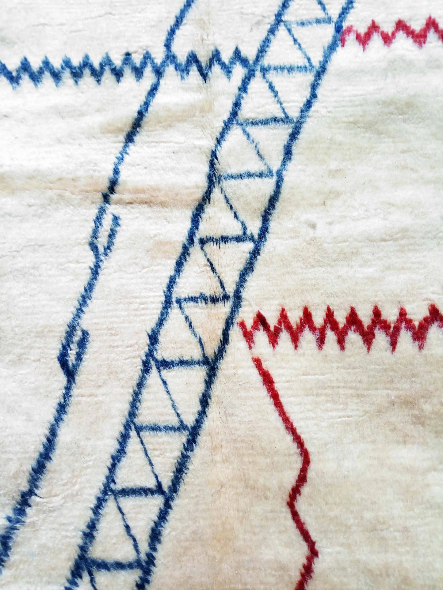 White, Red and Blue|customize your size| moroccan rug