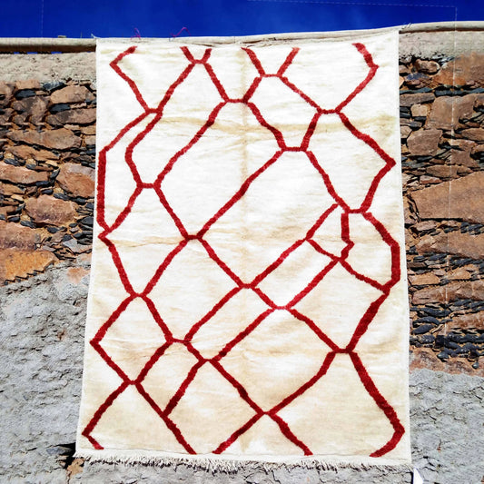 Red and White|customize your size| moroccan rug