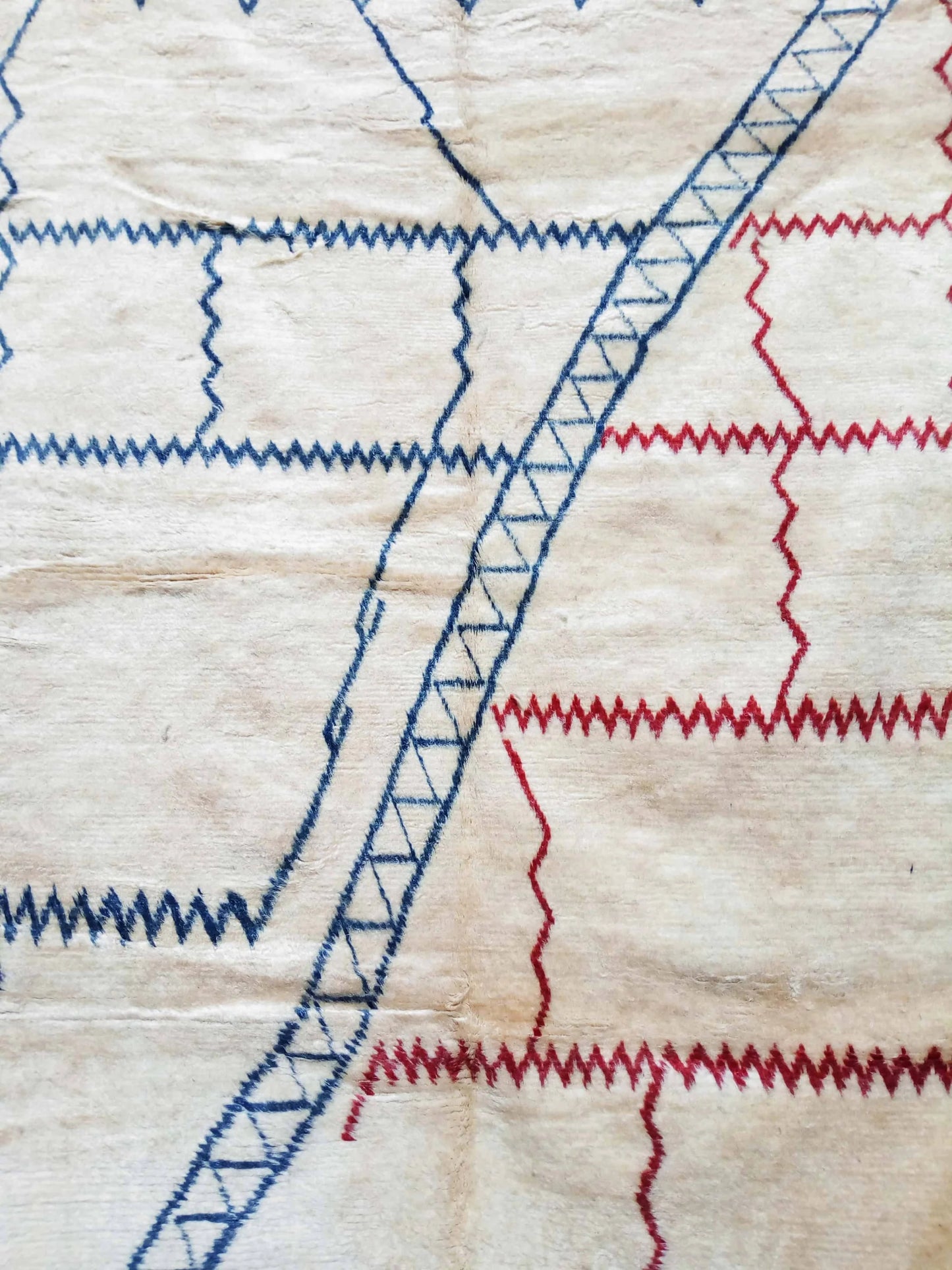 White, Red and Blue|customize your size| moroccan rug