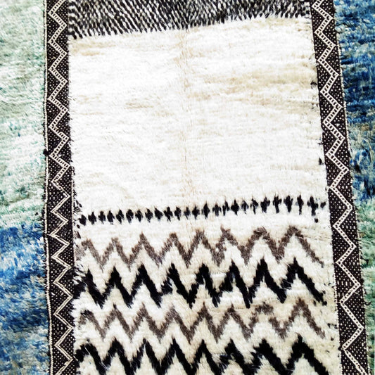 Blue and Green Stripes|customize your size| moroccan rug