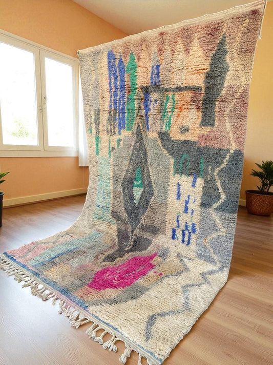 Vintage Moroccan Boujaad Rug|customize your size| moroccan rug