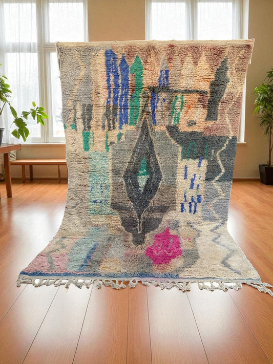Vintage Moroccan Boujaad Rug|customize your size| moroccan rug