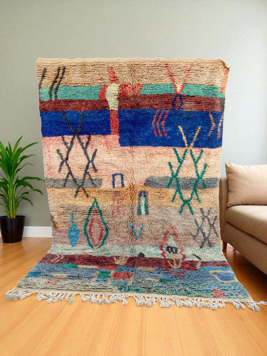 Vintage Moroccan Boujaad Rug|customize your size| moroccan rug
