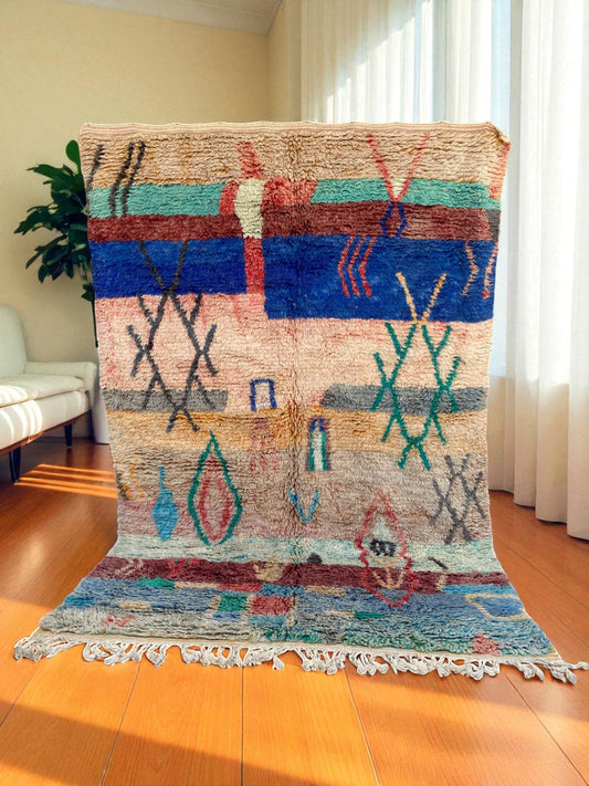 Vintage Moroccan Boujaad Rug|customize your size| moroccan rug