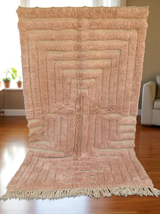 Blush Pink Mrirt Moroccan Wool Rug |customize your size| moroccan rug