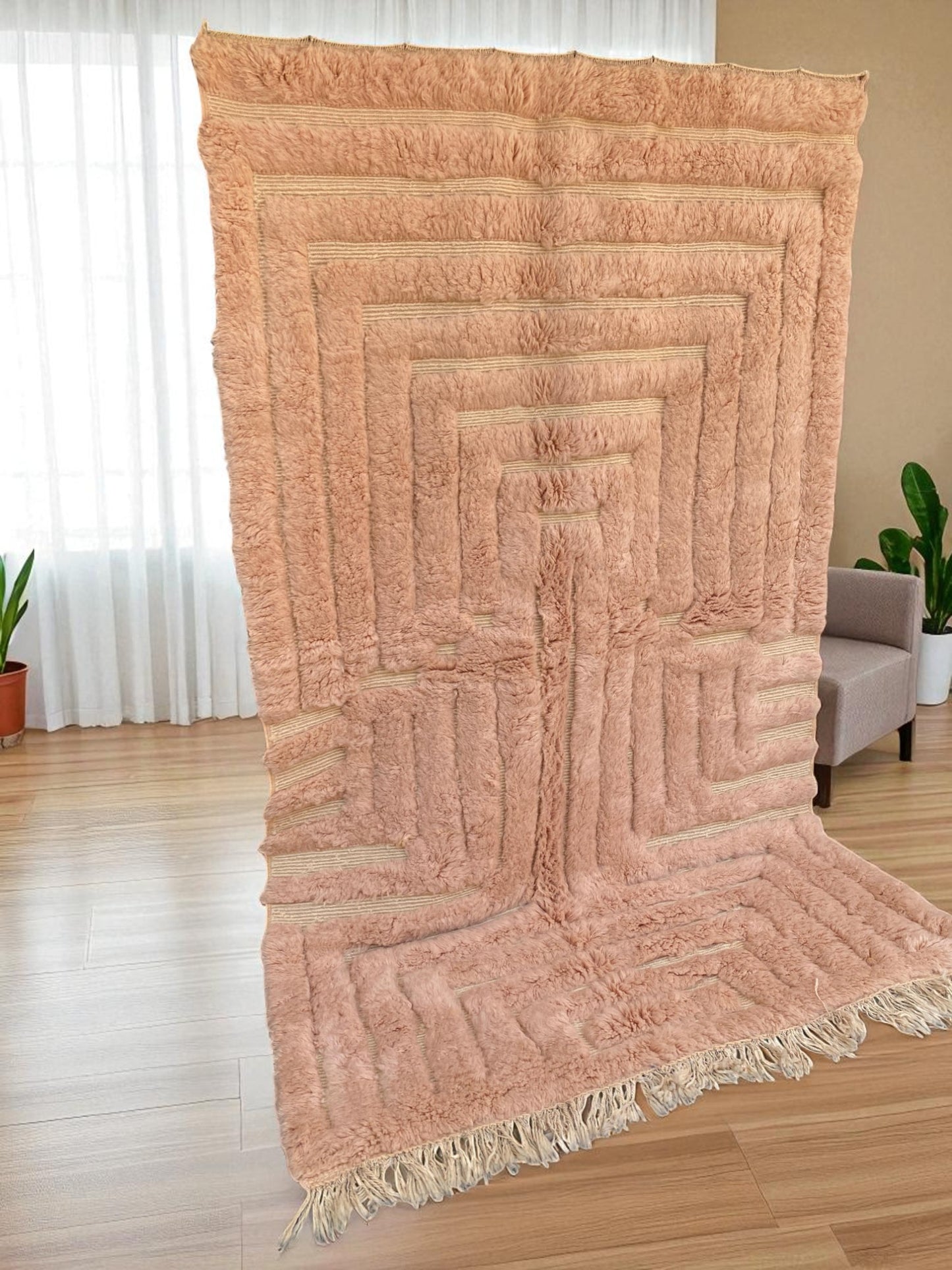 Blush Pink Mrirt Moroccan Wool Rug |customize your size| moroccan rug