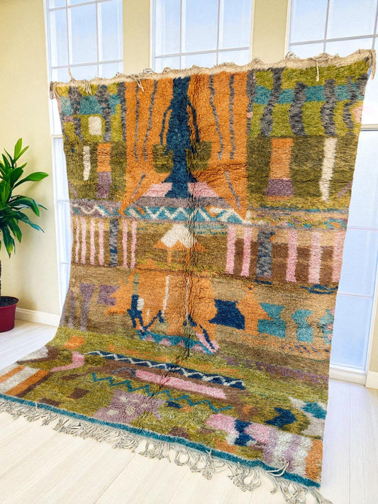 Large Colorful Beni Ourain Rug|customize your size| moroccan rug