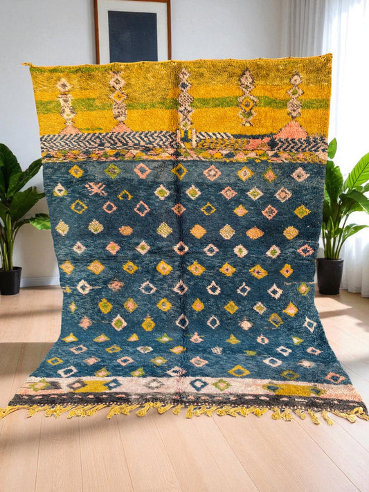 Striking Colorful Beni Ourain Rug|customize your size| moroccan rug