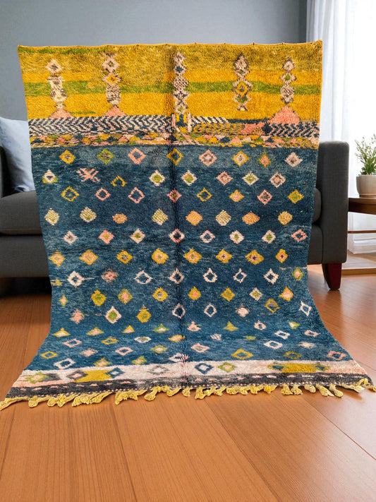 Striking Colorful Beni Ourain Rug|customize your size| moroccan rug