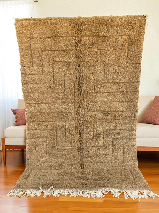 Natural Beige Mrirt Moroccan Wool Rug |customize your size| moroccan rug