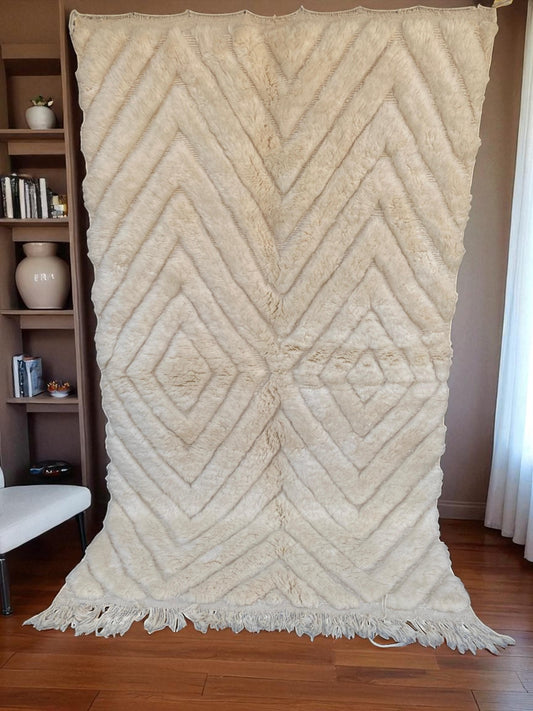 Cream Mrirt Moroccan Wool Rug|customize your size| moroccan rug