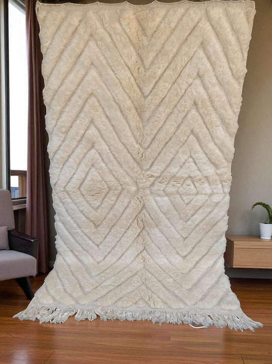 Cream Mrirt Moroccan Wool Rug|customize your size| moroccan rug