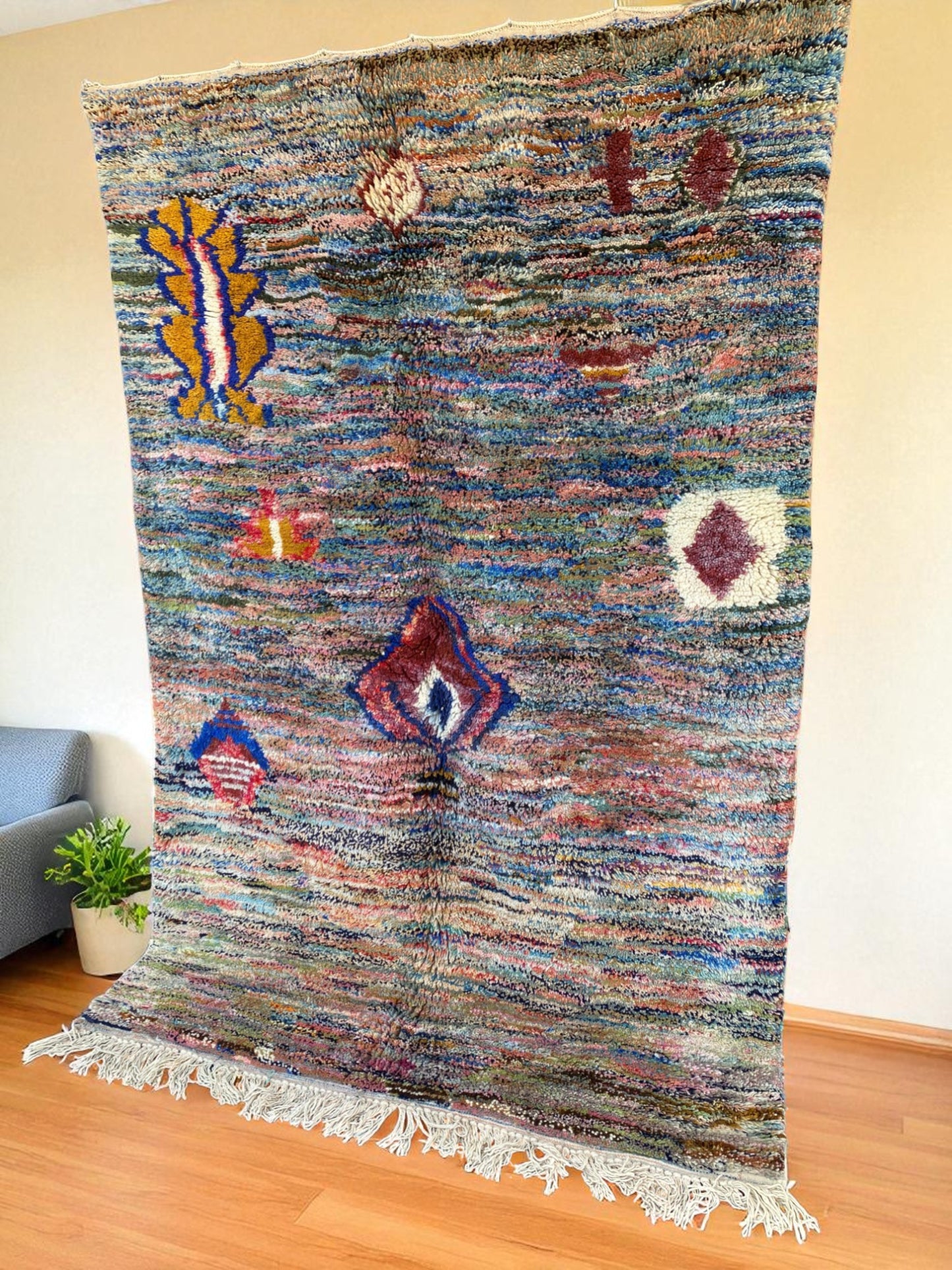 Colorful Beni Ourain Rug|customize your size| moroccan rug