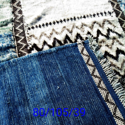 Blue and Green Stripes|customize your size| moroccan rug