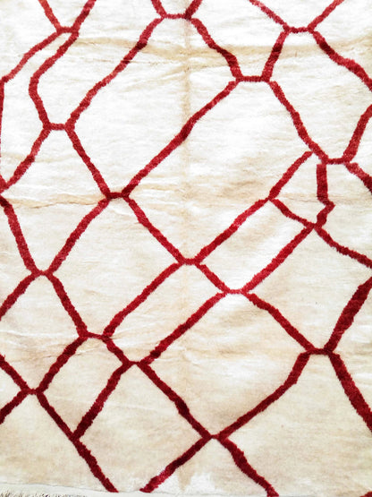 Red and White|customize your size| moroccan rug