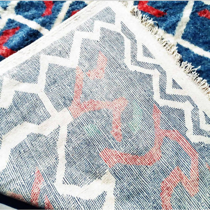 Cross Blue and Red|customize your size| moroccan rug