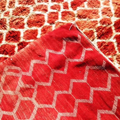 Red and White Dots|customize your size| moroccan rug