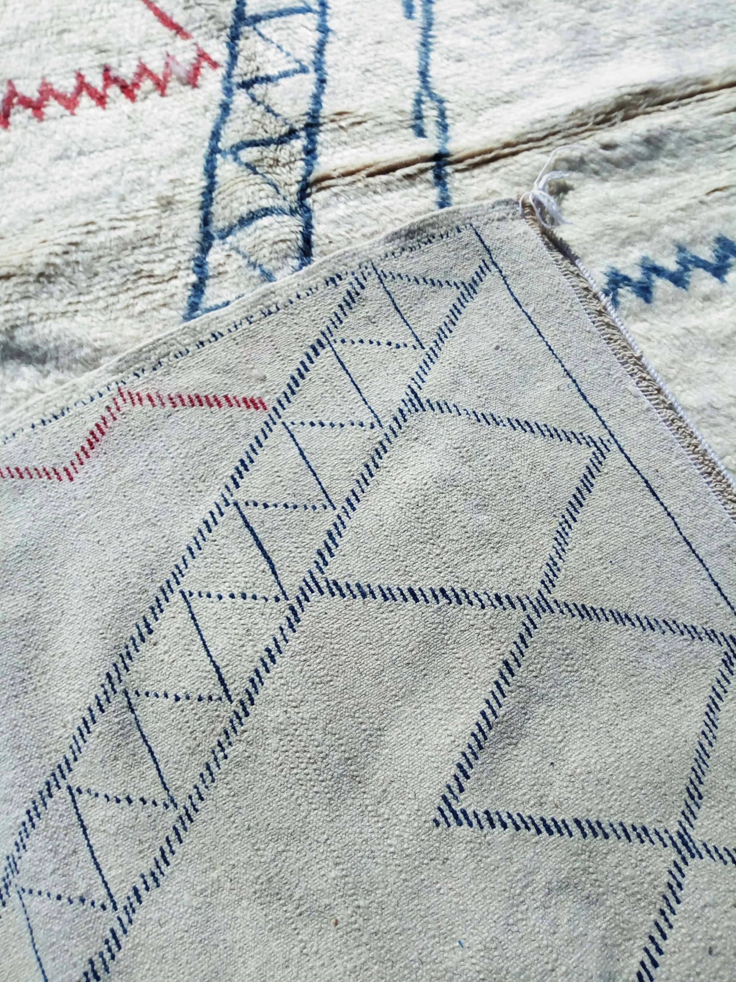 White, Red and Blue|customize your size| moroccan rug