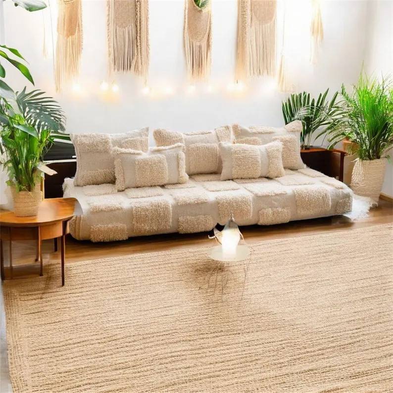 handmade Moroccan wool floor sofa