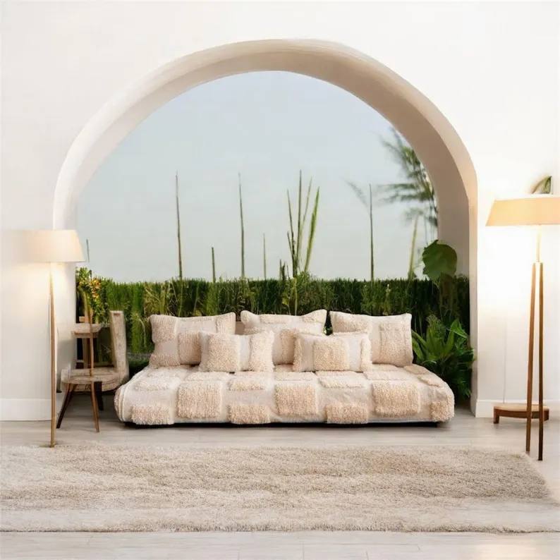 handmade Moroccan wool floor sofa