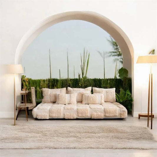 handmade Moroccan wool floor sofa