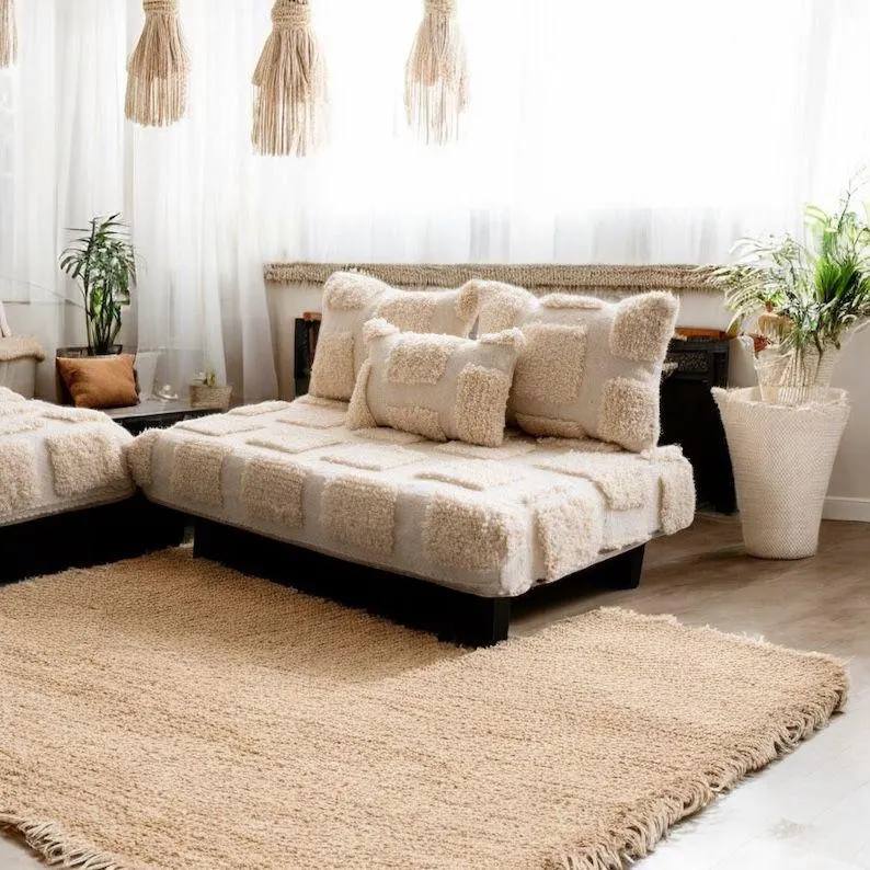 handmade Moroccan wool floor sofa