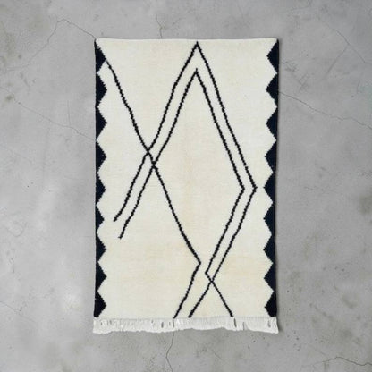white and black Mrirt carpet| soft wool |customize your size| moroccan rug