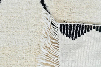 white and black Mrirt carpet| soft wool |customize your size| moroccan rug