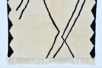 white and black Mrirt carpet| soft wool |customize your size| moroccan rug