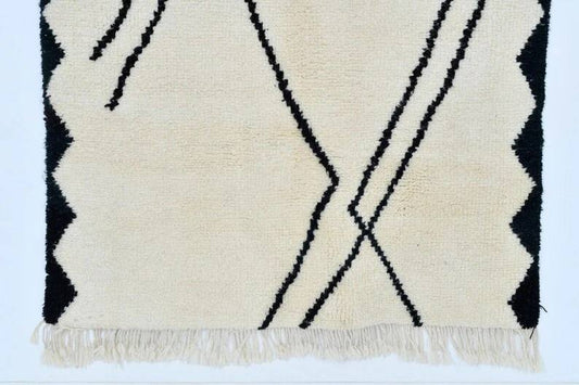 white and black Mrirt carpet| soft wool |customize your size| moroccan rug