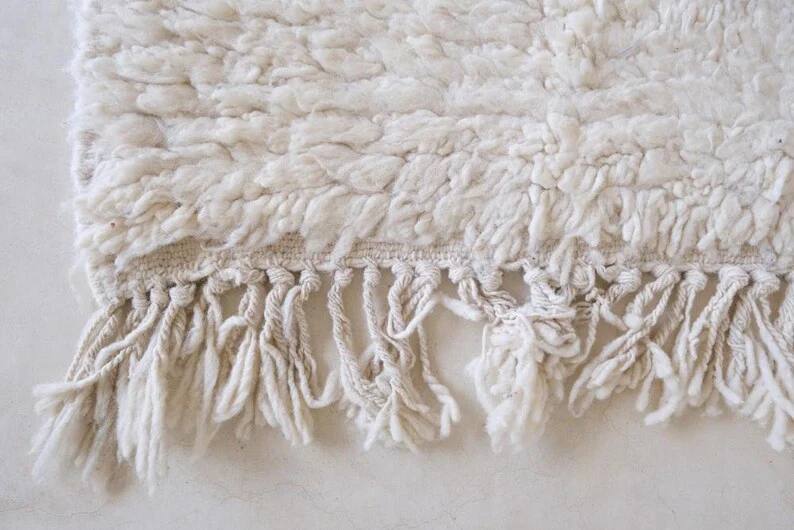 white and black Mrirt carpet| soft wool |customize your size| moroccan rug