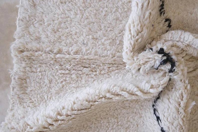 white and black Mrirt carpet| soft wool |customize your size| moroccan rug