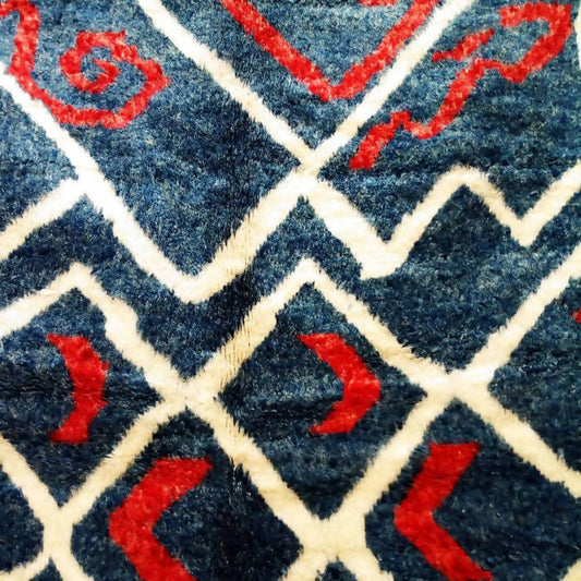Cross Blue and Red|customize your size| moroccan rug