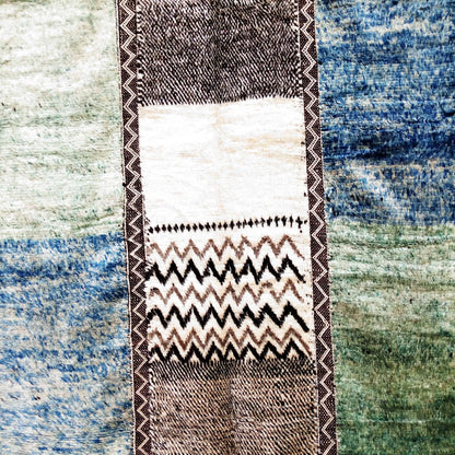 Blue and Green Stripes|customize your size| moroccan rug